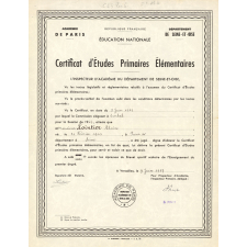 Certificat d'études primaires élémentaires. 
