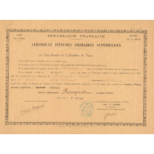 Certificat d'études primaires supérieures. 