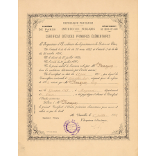 Certificat d'études primaires élémentaires. République française. Instruction publique. Académie de Paris. Département de Seine-et-Oise