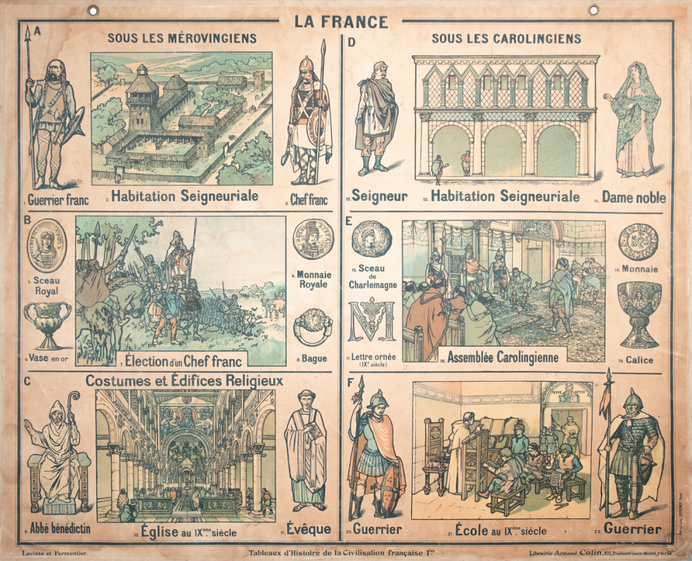 Tableaux d'histoire de la Civilisation française. I : La Gaule. I bis : La France sous les Mérovingiens. La France sous les Carolingiens.