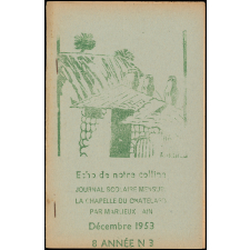 Journal scolaire Freinet. Echo de notre colline. N°3, décembre, 1953.
