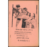Journal scolaire Freinet. Echo de notre colline. N°3, janvier, 1954.