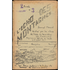 Journal scolaire Freinet. L'écho des montagnes. N°3, décembre, 1950.
