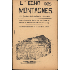 Journal scolaire Freinet. L'écho des montagnes. N°5, février, 1951.