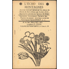 Journal scolaire Freinet. L'écho des montagnes. N°6, mars, 1957.