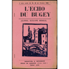 Journal scolaire Freinet. L'écho du Bugey. N°22, octobre, 1950.