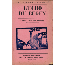 Journal scolaire Freinet. L'écho du Bugey. N°23, novembre décembre, 1950.