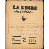 Journal scolaire Freinet. La ruche bussoise. N°2, février, 1946.
