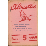 Journal scolaire Freinet. Alouettes. N°5, février, 1947.