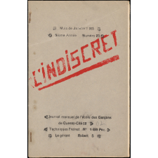 Journal scolaire Freinet. L'indiscret. N°25, janvier, 1966.