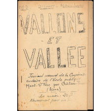 Journal scolaire Freinet. Vallons et vallée. N°2, novembre, 1950.