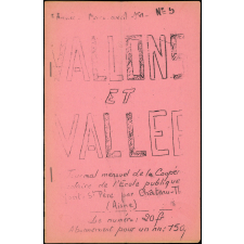 Journal scolaire Freinet. Vallons et vallée. N°5, mars avril, 1951.