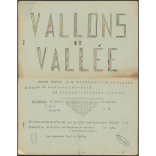 Journal scolaire Freinet. Vallons et vallée. N°1-2, octobre-novembre, 1955.