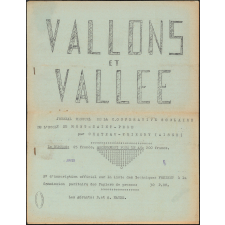 Journal scolaire Freinet. Vallons et vallée. N°4, janvier, 1955.