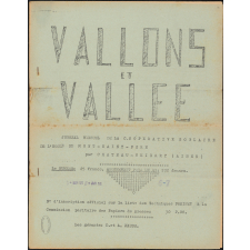 Journal scolaire Freinet. Vallons et vallée. N°6-7, mars avril, 1955.