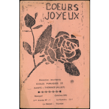 Journal scolaire Freinet. Coeurs joyeux. N°1, octobre, 1952.