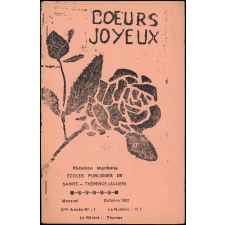 Journal scolaire Freinet. Coeurs joyeux. N°1, octobre, 1952.