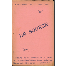 Journal scolaire Freinet. La source. N°7, mai, 1951.