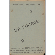 Journal scolaire Freinet. La source. N°2, février, 1950.