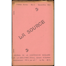 Journal scolaire Freinet. La source. N°3, décembre, 1950.