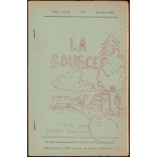 Journal scolaire Freinet. La source. N°1, octobre, 1952.