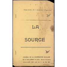 Journal scolaire Freinet. La source. N°1, septembre octobre, 1954.