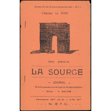 Journal scolaire Freinet. La source. N°1, octobre novembre, 1955.