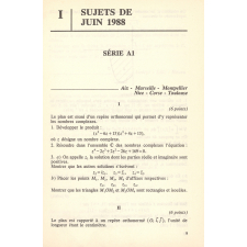 Bac 89 : maths terminales A,B,D,D' : sujets 88 non corrigés 