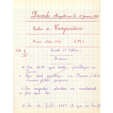 Cahier de compositions