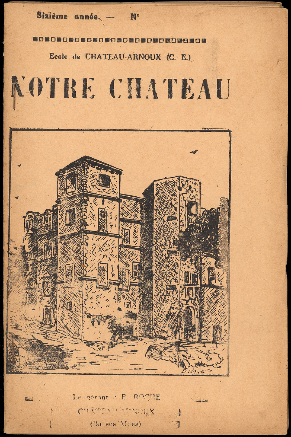 Journal scolaire Freinet. Notre château. [Mai], [1955].