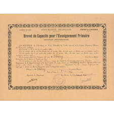 Brevet de capacité pour l'enseignement primaire (Instituteurs - Brevet élémentaire).