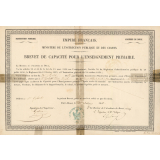 Brevet de capacité pour l'enseignement primaire.