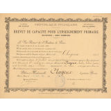 Brevet de capacité pour l'enseignement primaire (Institutrices - Brevet élémentaire).