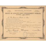Brevet de capacité pour l'enseignement primaire - Institutrices - Brevet élémentaire.