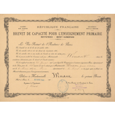 Brevet de capacité pour l'enseignement primaire - Institutrices - Brevet élémentaire.
