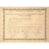 Brevet de capacité pour l'enseignement primaire (Institutrices - Brevet supérieur).
