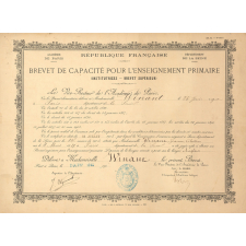 Brevet de capacité pour l'enseignement primaire (Institutrices - Brevet supérieur).