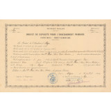 Brevet de capacité pour l'enseignement primaire (Institutrices - Brevet élémentaire).