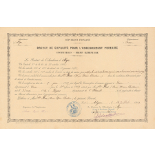 Brevet de capacité pour l'enseignement primaire (Institutrices - Brevet élémentaire).