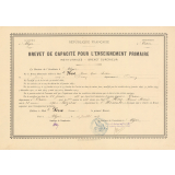 Brevet de capacité pour l'enseignement primaire (Institutrices - Brevet supérieur).