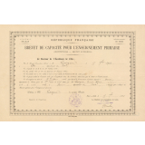 Brevet de capacité pour l'enseignement primaire (Instituteurs - Brevet supérieur).