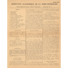 Renseignements Administratifs. feuille N° 1. Janvier 1944