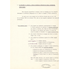 Réunion de rentrée. Langage écrit. Année scolaire 1971-1972.