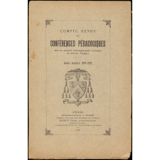 Compte rendu de conférences pédagogiques dans les maisons d'Enseignement secondaire du diocèse d'Angers. Année scolaire 1919-1920.