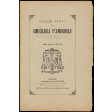 Compte rendu de conférences pédagogiques dans les maisons d'Enseignement secondaire du diocèse d'Angers. Année scolaire 1920-1921.