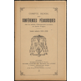 Compte rendu de conférences pédagogiques dans les maisons d'Enseignement secondaire du diocèse d'Angers. Année scolaire 1931-1932.