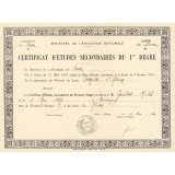 Certificat d'études secondaires du 1er degré. 