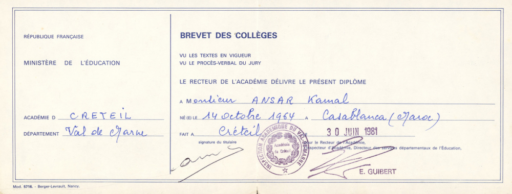Brevet des collèges. 