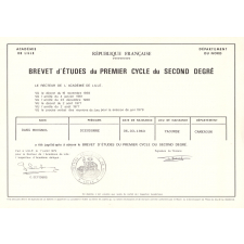 Brevet d'études du premier cycle du second degré. 