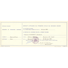 Brevet d'études du premier cycle du second degré. 